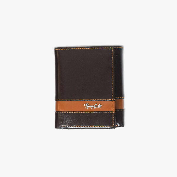 3_billetera_marron_con_naranja Billetera de tres cuerpos