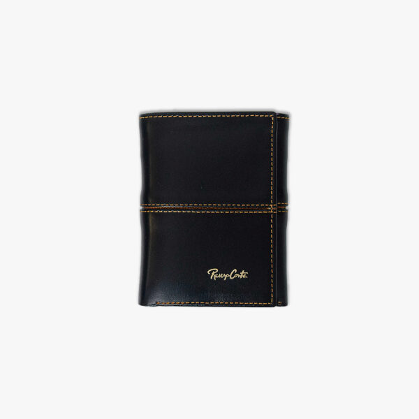 3_billetera_negra_con_amarillo Tripack: billetera (tres cuerpos) + 2 polos