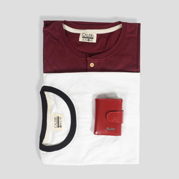 Pack: tarjetero + 2 polos